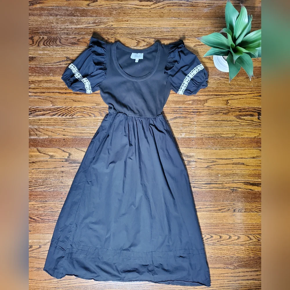 Cleobella Selman Organic Cotton Black Modi Dress Size M - Picture 7 of 13